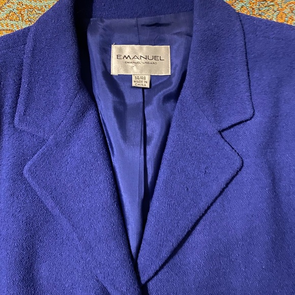 Sapphire Blue Emanuel Ungaro Jacket Sz 14 EURO Sz 48. Beautiful Cut!! - Picture 6 of 8